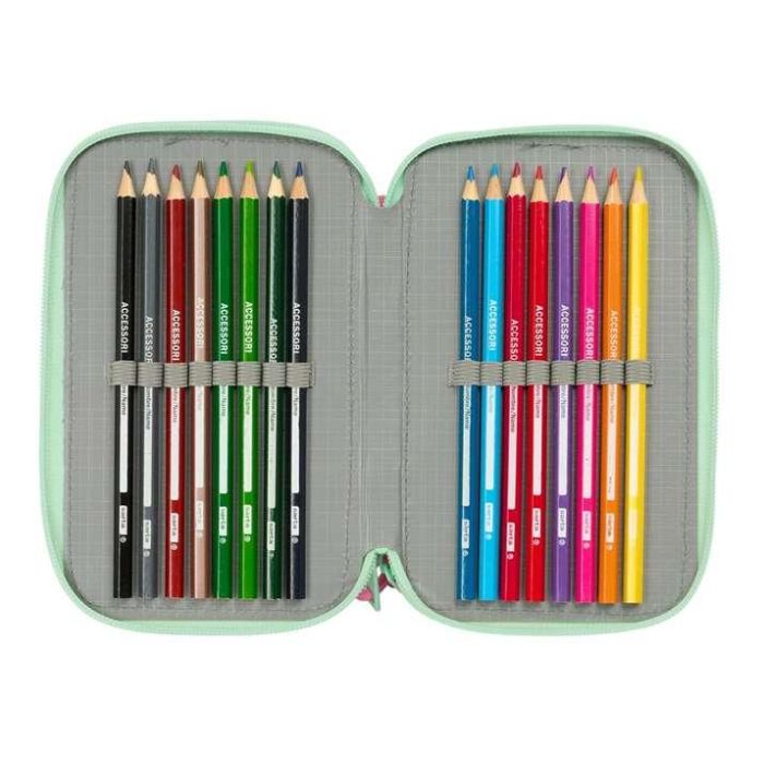 Estuche Escolar con Accesorios Disney Princess Bloom Rosa Aguamarina 12,5 x 19,5 x 5,5 cm 37 Piezas 3