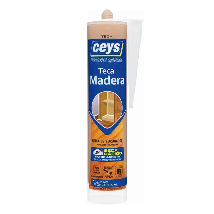 Ceys Sellador acrílico madera teca para juntas interiores en madera, mármol, azulejos, metal, cemento, yeso 0 Ceys Sellador acrílico madera teca para juntas interiores en madera, mármol, azulejos, metal, cemento, yeso 0