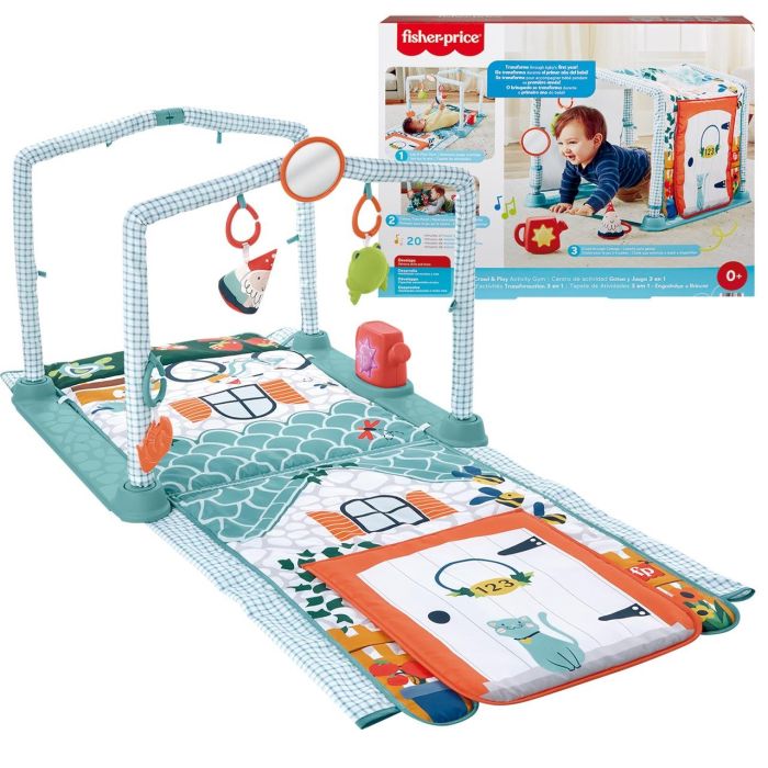 Fisher-Price Hjk45 Gimnasio de Actividades Juega y Gatea 3 en 1 para Bebés - Alfombra, Túnel Casita de Campo, Luces y Música 0 Fisher-Price Hjk45 Gimnasio de Actividades Juega y Gatea 3 en 1 para Bebés - Alfombra, Túnel Casita de Campo, Luces y Música 0