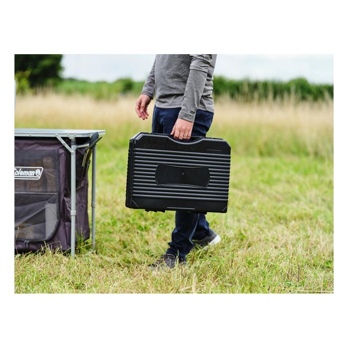 Campingaz Bistro Grill, Parrilla de Gas Portátil para Exterior 2000 W, Encendido Piezoeléctrico, Superficie Antiadherente 33.5x28 cm, Incluye Funda de Transporte