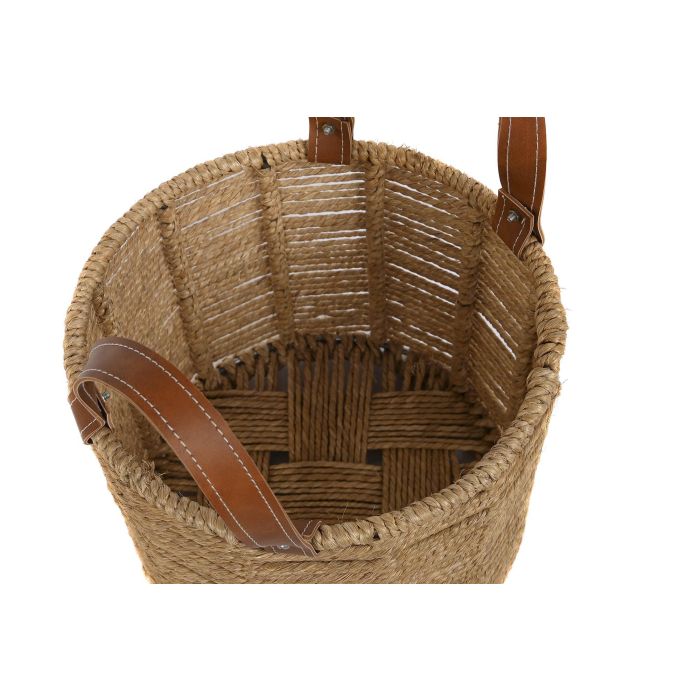 DKD Home Decor Cesta Balines de Cuerda y Metal, Marrón y Natural, 32x32x39 cm, Set de 2 2 DKD Home Decor Cesta Balines de Cuerda y Metal, Marrón y Natural, 32x32x39 cm, Set de 2 2