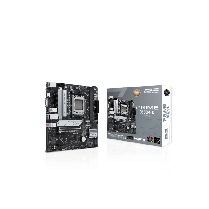 ASUS Placa Base PRIME B650M-K, AMD B650 Chipset, Zócalo AM5, Micro ATX, Referencia 90MB1F60-M0EAY0 5