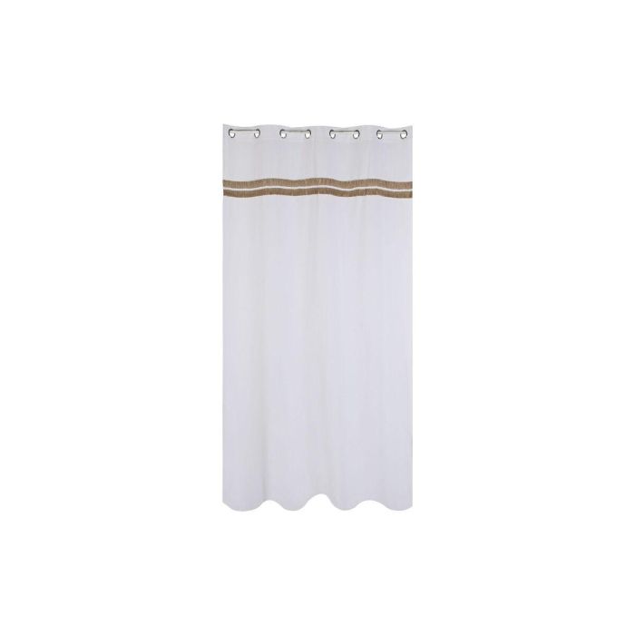 DKD Home Decor Cortina Cottage Blanco Natural 260x140 cm, Algodón, Yute y Poliéster con Anillas. Colección Nature23 1 DKD Home Decor Cortina Cottage Blanco Natural 260x140 cm, Algodón, Yute y Poliéster con Anillas. Colección Nature23 1