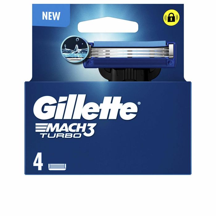 Gillette MACH 3 TURBO Cargador con 4 Recambios para Maquinilla de Afeitar Gillette MACH 3 TURBO Cargador con 4 Recambios para Maquinilla de Afeitar