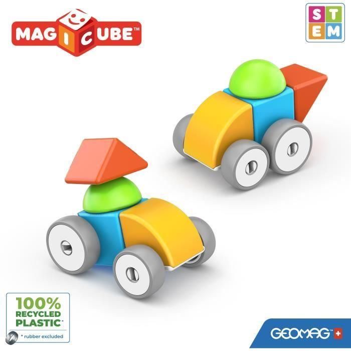 Bloques Magnéticos - GEOMAG - Magicube 308 - 10 piezas - Varias formas - Vehículos - Plástico reciclado 3 Bloques Magnéticos - GEOMAG - Magicube 308 - 10 piezas - Varias formas - Vehículos - Plástico reciclado 3