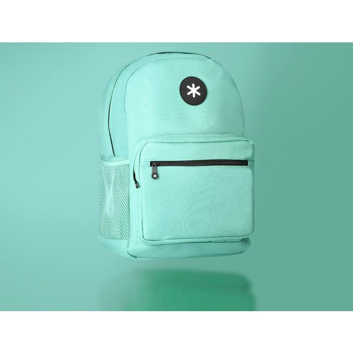 Cartera Antartik Mochila Con Asa Y Bolsillo Frontal Concremallera Color Verde Menta 320x140x430 mm 9