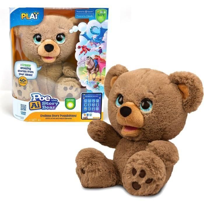 Oso poe cuentacuentos inteligencia artificial 30 cm, crea una historia única y completamente personalizada 4