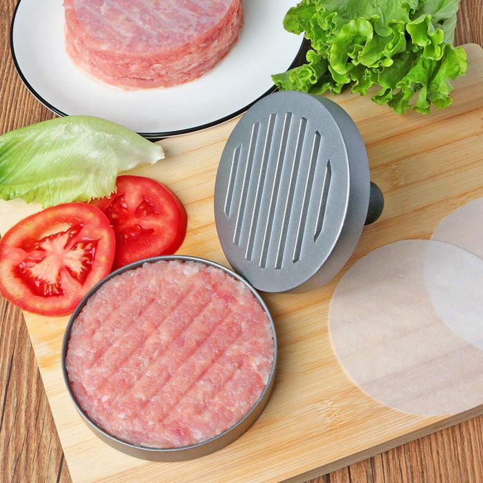 Quttin Prensa Hamburguesa de Metal 12 x 9 cm 221 gramos (12 Unidades) 2