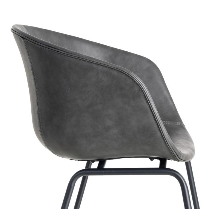 Silla Negro Metal / Simil Piel 59 X 50,50 X 81,50 cm