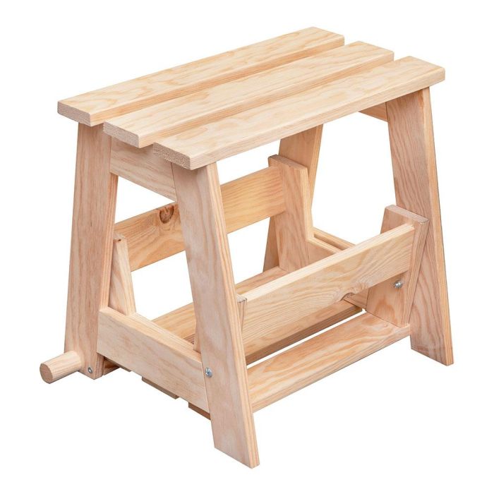 Astigarraga Escalera taburete de madera de pino, 2 peldaños, soporta hasta 100 kg 1
