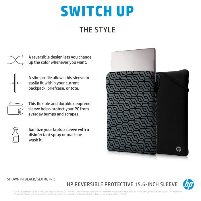 HP Funda Protectora Reversible para Portátil de 15.6 Pulgadas Malva