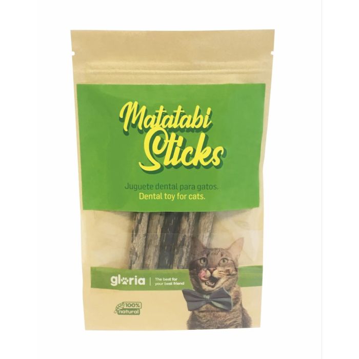 Gloria Sticks Matatabi para Gatos, Bolsa 5 Unidades, Juguete Dental Natural y Masticable para Placa y Mal Aliento 1