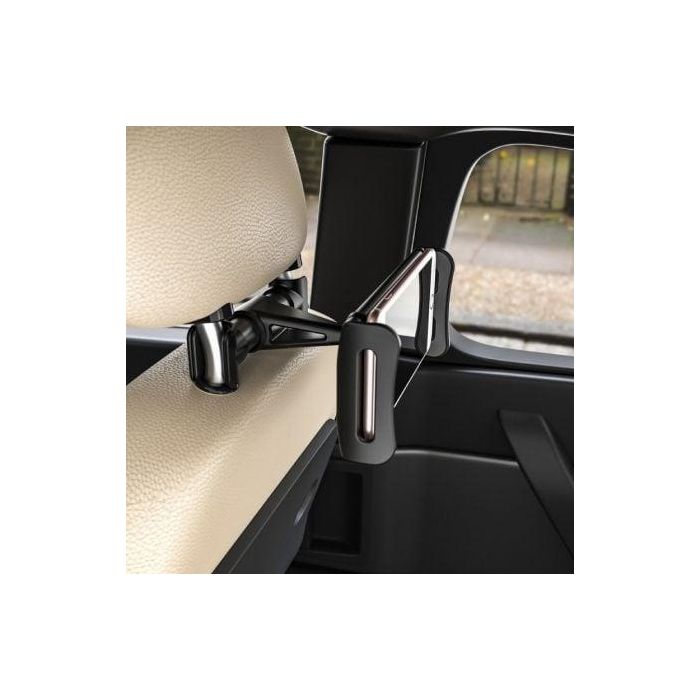 Aisens Soporte de Coche Ajustable para Reposacabezas, Compatible con Teléfonos y Tablets de 5 a 12 Pulgadas, Aleación de Aluminio, Negro 3