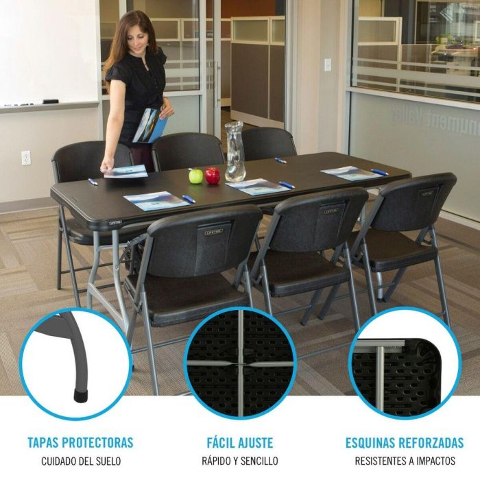Mesa Plegable Lifetime 182 x 73,5 x 76 cm Acero Plástico 4 Mesa Plegable Lifetime 182 x 73,5 x 76 cm Acero Plástico 4