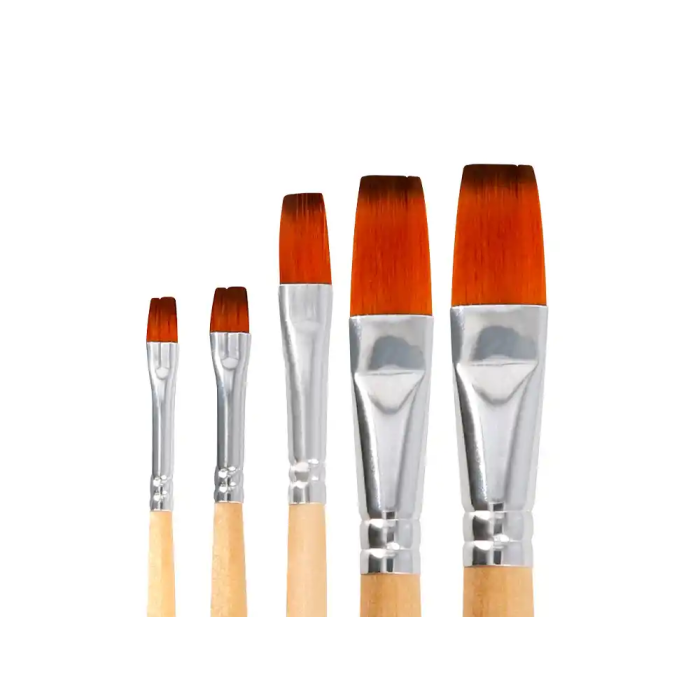 Liderpapel Pinceles Sinteticos Punta Plana Bolsa 5 Unidades Tamaños Surtidos Certificado FSC 4