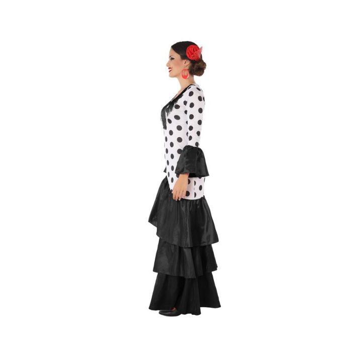 Disfraz Flamenca Sevillana Blanco Negro Mujer Adulto XS-S 1 Disfraz Flamenca Sevillana Blanco Negro Mujer Adulto XS-S 1