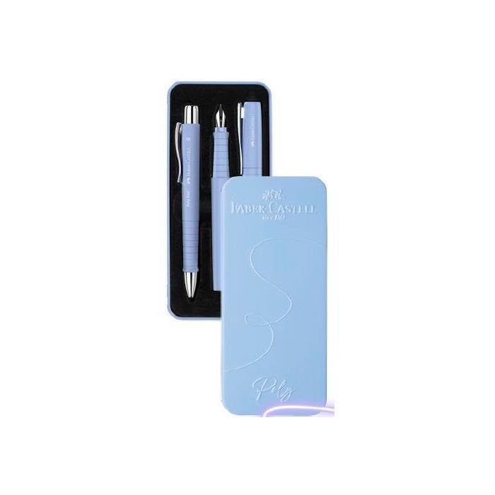 Faber Castell Set de Regalo Pluma y Bolígrafo Poly XB Azul Caribe - Diseño Elegante Faber Castell Set de Regalo Pluma y Bolígrafo Poly XB Azul Caribe - Diseño Elegante