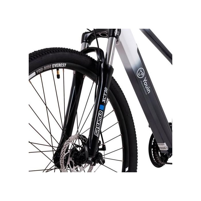 Youin Bicicleta Eléctrica MTB You-Ride Everest BK3100L Negra y Blanca, 29", 250W, Batería 504Wh, Horquilla Suspensión, Frenos Disco, 21V