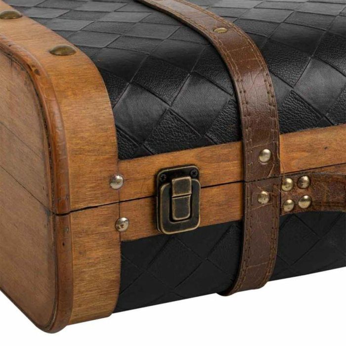 Maleta decorativa Alexandra House Living Negro PVC Madera Metal Tela Vintage 30 x 17 x 43 cm 2 Maleta decorativa Alexandra House Living Negro PVC Madera Metal Tela Vintage 30 x 17 x 43 cm 2