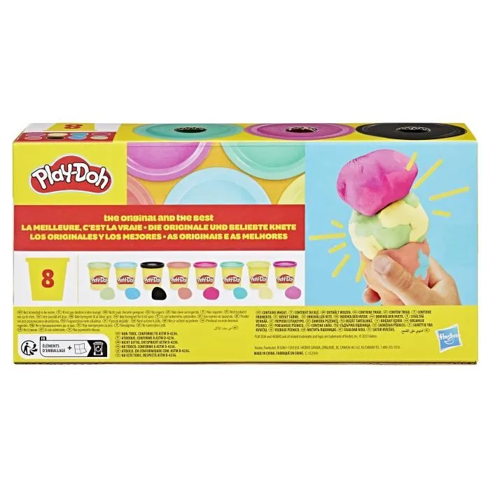 Play-Doh HASG06925X0 Botes de Plastilina de Colores Vivos, 8 Botes de 85 g 3