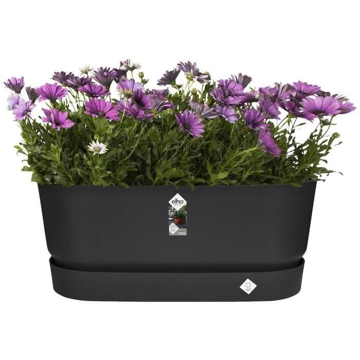 Greenville Oval Planter - Plastic - con ruedas - Ø60 - Negro 2