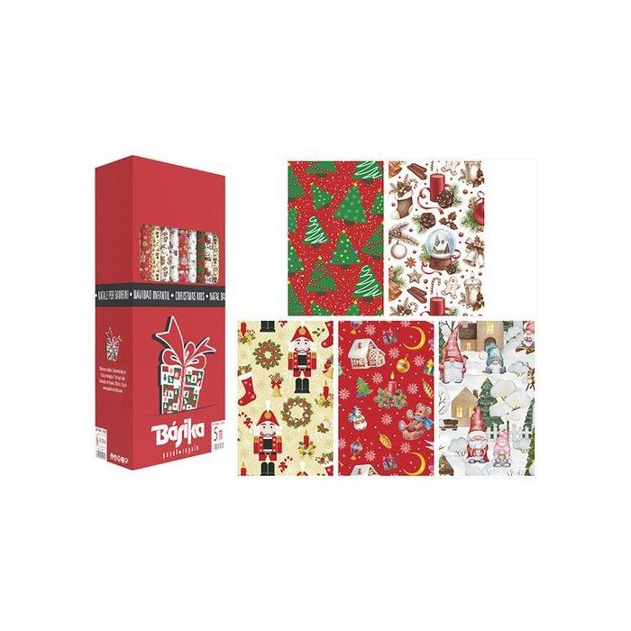 Papel De Regalo Rollo Basika 0,7X5 M (Caja De 40) Navidad