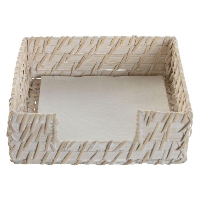 Servilletero Balines DKD Home Decor Blanco Natural 18 x 6 x 18 cm 1