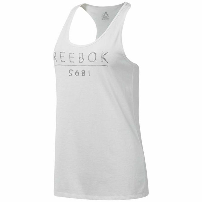 Camiseta para Mujer sin Mangas Reebok 1895 Race Blanco 0 Camiseta para Mujer sin Mangas Reebok 1895 Race Blanco 0