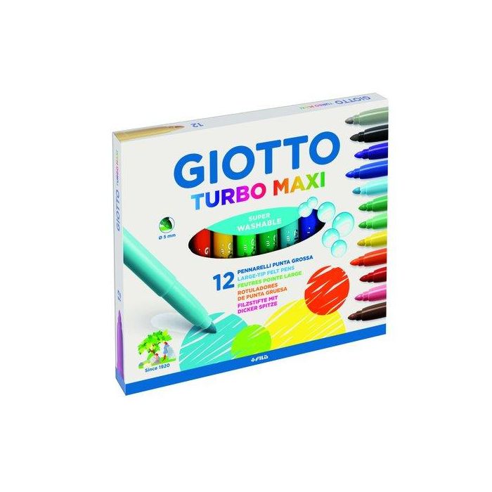 Giotto Rotuladores Turbo Maxi Estuche 12 Ud Colores Surtidos