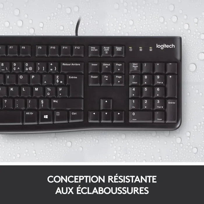 Logitech Teclado K120 Business con Cable USB QWERTY Resistente al Agua Teclas Robustas Plug and Play para PC 3