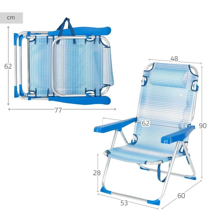 Silla de Playa Aktive 48 x 90 x 60 cm (2 Unidades) 3 Silla de Playa Aktive 48 x 90 x 60 cm (2 Unidades) 3