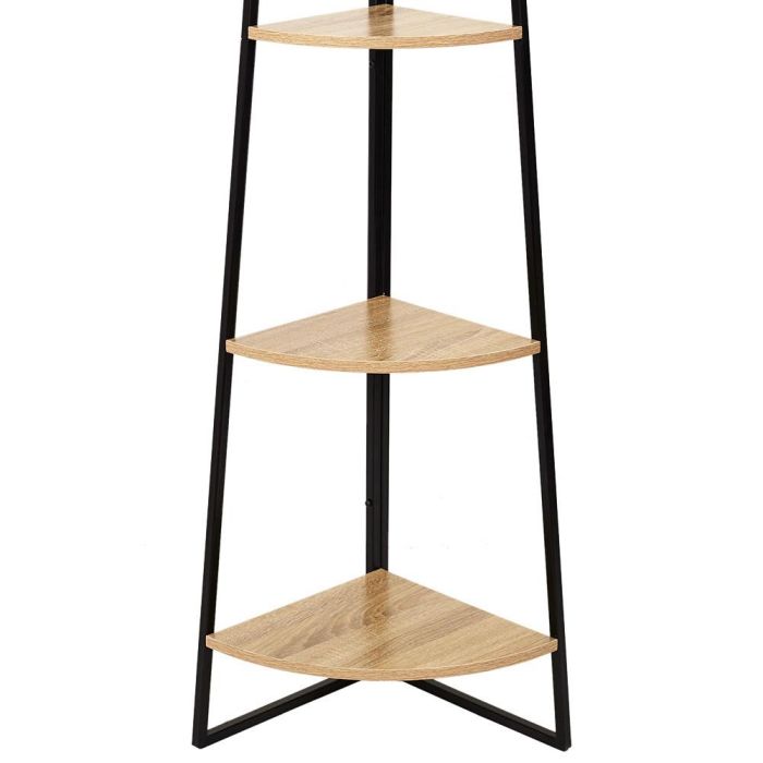 Home Deco Factory Estantería Esquina 5 Baldas Negra Essentiel - Metal y Madera 34.5x34.5x180 cm 2