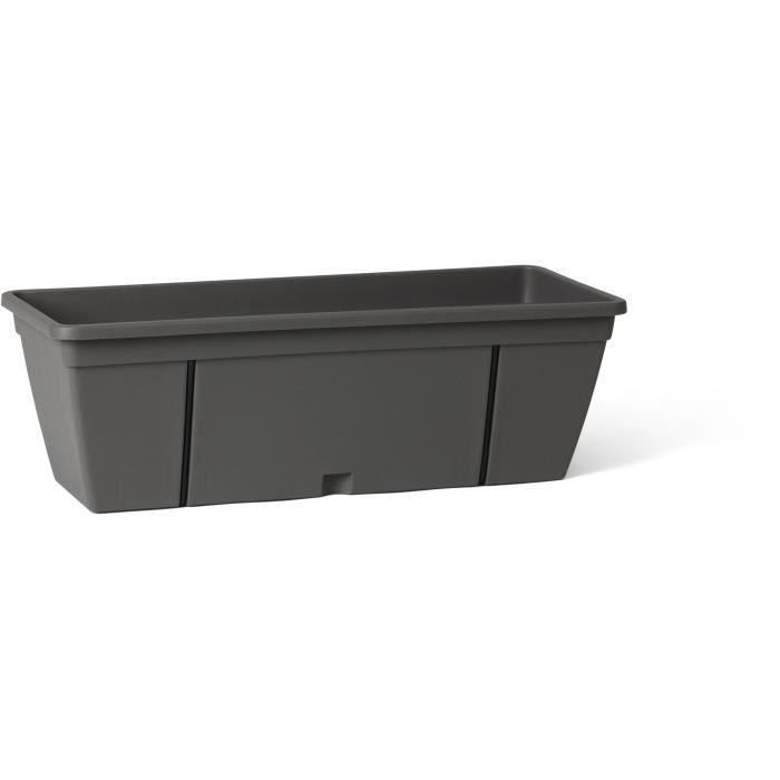 Kit macetero con gancho metálico, reserva de agua y espaciador de desagüe - GARDEN ID Smart - Antracita 50 cm Kit macetero con gancho metálico, reserva de agua y espaciador de desagüe - GARDEN ID Smart - Antracita 50 cm