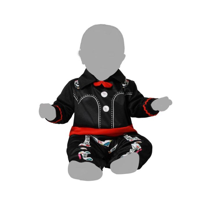 Disfraz de Mono Esqueleto Mexicano Colorido Multicolor para Niño Bebé, Talla 24 Meses, ideal para Halloween y Día de Muertos, Poliéster 2