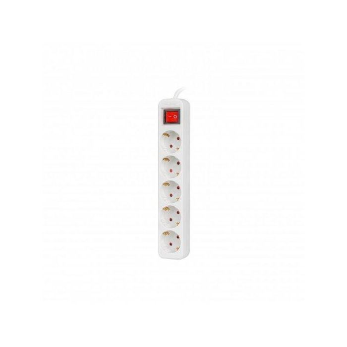 Lanberg PS1-05F-0300-W Base Múltiple 3m 5 Salidas AC Interior Tipo F Blanco 2500W 10A 1