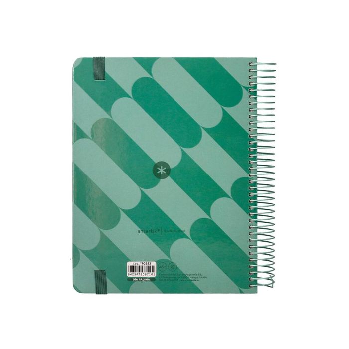 Agenda Espiral Antartik Pattern A5+ 2025 Dia Pagina Color Verde Papel 80 gr 1