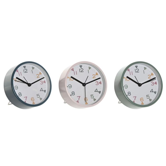 Reloj de Mesa Home ESPRIT Azul Rosa Turquesa (3 Unidades) Reloj de Mesa Home ESPRIT Azul Rosa Turquesa (3 Unidades)