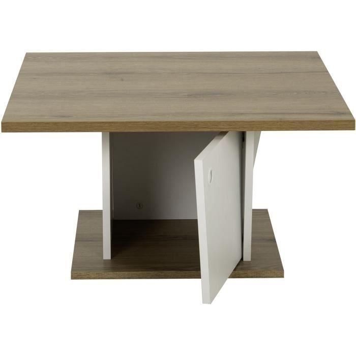 Mesa de centro ATOS Bar - Cuadrada - Roble Helvezia / Blanco - 69 x 69 x 38 cm 4 Mesa de centro ATOS Bar - Cuadrada - Roble Helvezia / Blanco - 69 x 69 x 38 cm 4