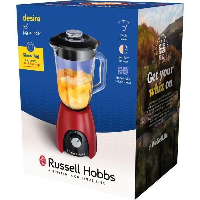 Batidora - RUSSEL HOBBS - Desire Red - 650 W - 2 velocidades + Pulse - Roja 5 Batidora - RUSSEL HOBBS - Desire Red - 650 W - 2 velocidades + Pulse - Roja 5