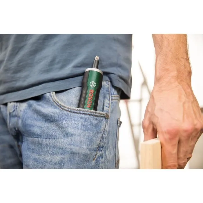 Bosch Destornillador Inalámbrico PushDrive Batería Iones de Litio con Función Push & Go y Portabrocas Magnético 5