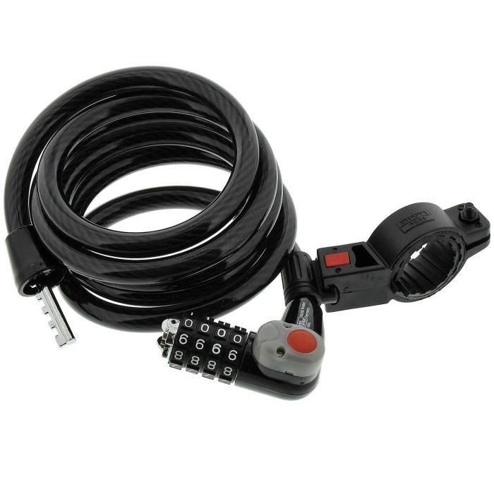 Burg Wachter 230 180 L Candado para bicicleta de código, 180 cm, 12 mm acero, con LED 5