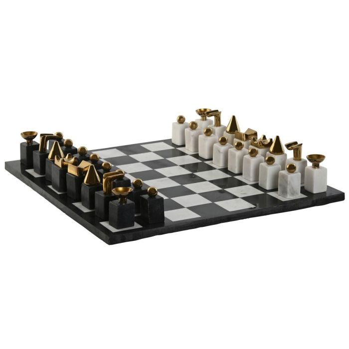 Juego Moderno DKD Home Decor Blanco Negro 43.5 x 2 x 43.5 cm