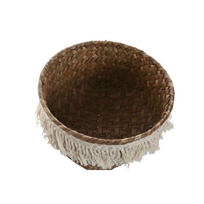 Cesta Boho DKD Home Decor Natural Blanco 16 x 6 x 16 cm Set de 3 2 Cesta Boho DKD Home Decor Natural Blanco 16 x 6 x 16 cm Set de 3 2