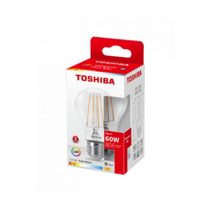 Bombilla LED TOSHIBA E27 A60 7W 806Lm Blanco Cálido [TO-DELS-FBW400727AE11] 1