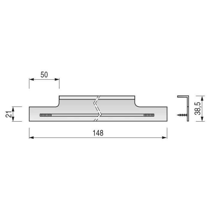 Tirador Walter Para Embutir. Aluminio. Acabado Inox Cepillado. Espesor 21. Elegir Largo. Largo 148 Viefe 1 Tirador Walter Para Embutir. Aluminio. Acabado Inox Cepillado. Espesor 21. Elegir Largo. Largo 148 Viefe 1