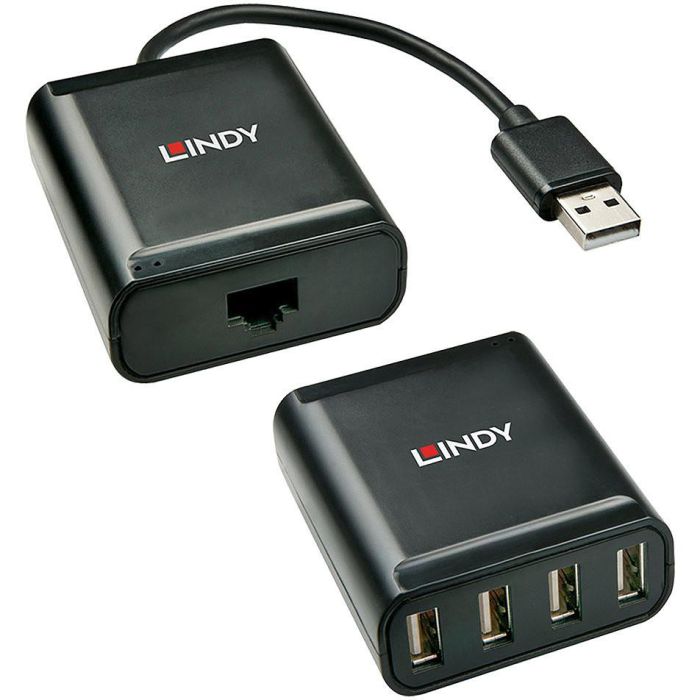 Lindy Extensor USB 2.0 Cat.6 4 Puertos para Periféricos, hasta 60m, con Cable Red Cat.5e/6 y Alimentación 0 Lindy Extensor USB 2.0 Cat.6 4 Puertos para Periféricos, hasta 60m, con Cable Red Cat.5e/6 y Alimentación 0