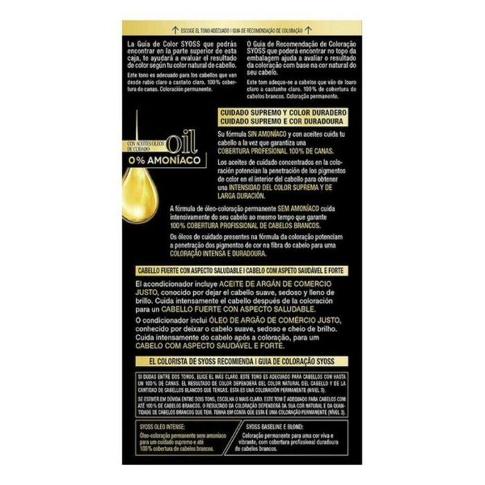 Syoss #8.50 Tinte de Pelo Oleo Intense Sin Amoniaco Rubio Ceniza para Cobertura de Canas y Brillo Profesional, 5 pz 1 Syoss #8.50 Tinte de Pelo Oleo Intense Sin Amoniaco Rubio Ceniza para Cobertura de Canas y Brillo Profesional, 5 pz 1