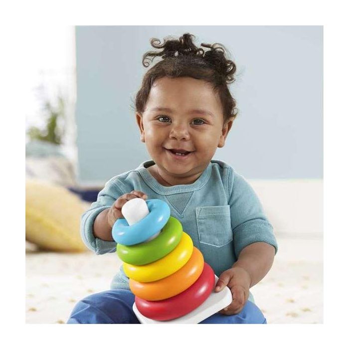 Fisher-Price Grf09 Juguete Pirámide Balanceante Bebés +9 Meses, Apilar 5 Aros de Colores, Base de Balanceo, Materiales Vegetales 4 Fisher-Price Grf09 Juguete Pirámide Balanceante Bebés +9 Meses, Apilar 5 Aros de Colores, Base de Balanceo, Materiales Vegetales 4