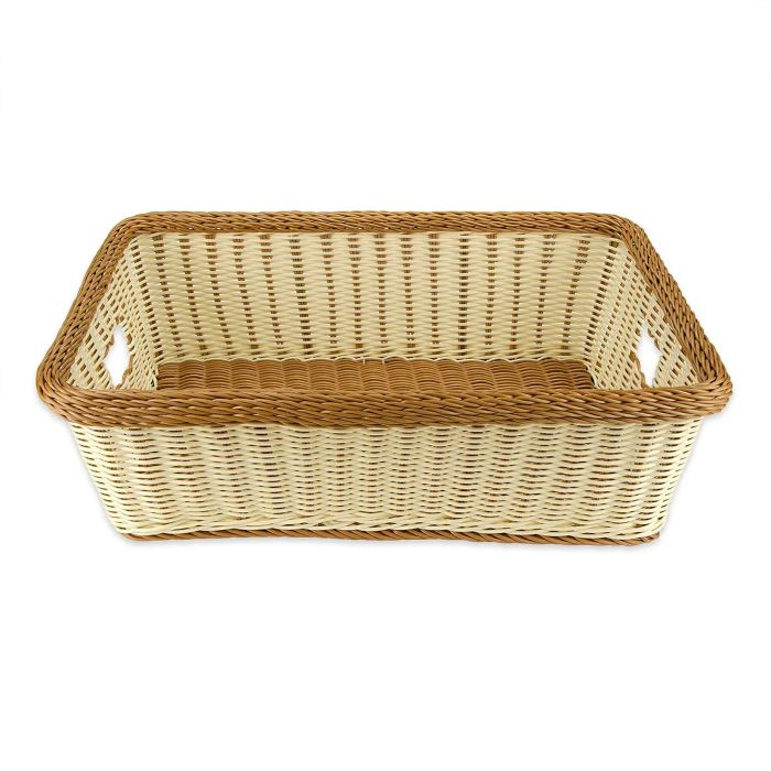 GET - WB-1517-TT - Cesta rectangular con asas - 58,4 x 43,2 x 17,8 cm - Beige