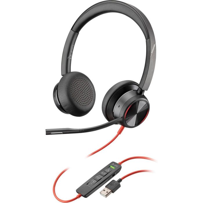 Poly Blackwire 8225 Headset USB-A con Cancelación de Ruido Híbrida y Micrófono Acoustic Fence para Oficinas y Teletrabajo